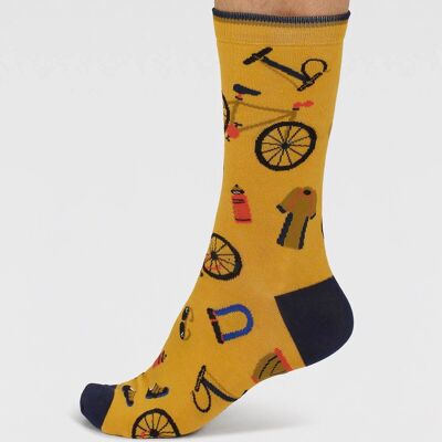 Griffen Bike Parts Organic Cotton Socks - Cumin Yellow