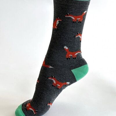 Oriel Fox Bamboo Socks - Grey
