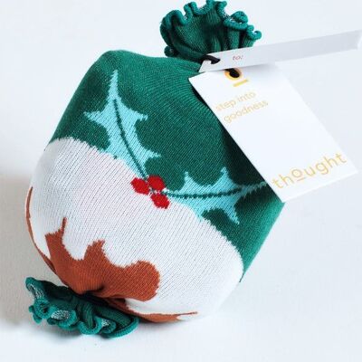 Nohea Christmas Pudding Bamboo Sock In A Bag - Multi