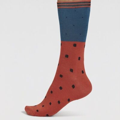 Rowan Spot Bamboo Socks - Lake Blue