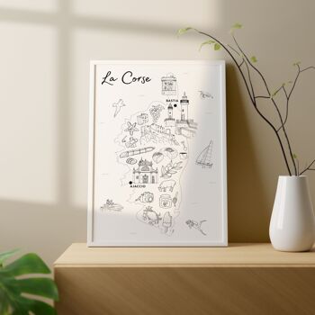 La Corse - Affiche ou coloriage A3 / 50x70 - Papier 1