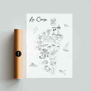 La Corse - Affiche ou coloriage A3 / 50x70 - Papier 2