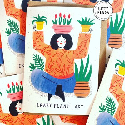 Crazy Plant Lady Greeting Card