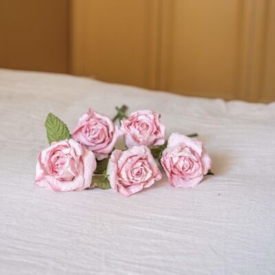 Rose Alice en papier rose pâle