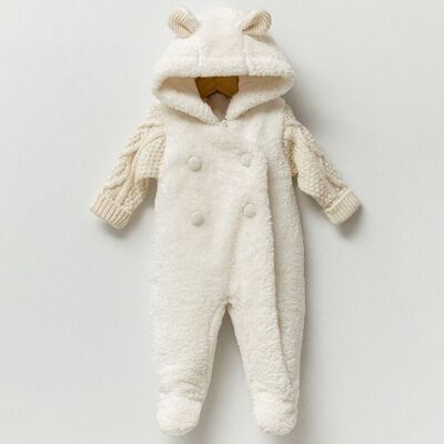 Welsoft Bear Pram Suit with Knit Cotton Arms