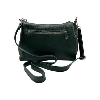 SAC 3 COMPARTIMENT CUIR GRAINE SOPHIE VERT 3