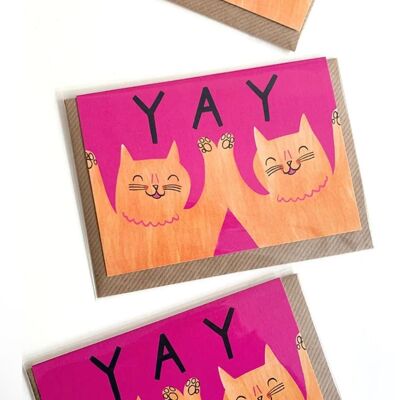 YAY Cats Greeting Card