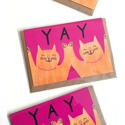 YAY gatos Tarjetas de felicitación