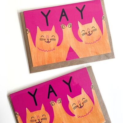 YAY Cats Greeting Card