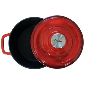 Faitout en fonte émaillée (7,87" / 20 cm de diamètre) Cocotte - Ronde Rouge 5