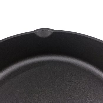 Poêle à frire en fonte émaillée 10,25"/26 cm + 2 couvercles de poignée en silicone 7