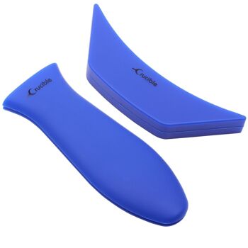 Support de poignée chaude en Silicone, manique (paquet de 2 Combo bleu)-poignée de manche, couvercle de poignée 7