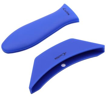 Support de poignée chaude en Silicone, manique (paquet de 2 Combo bleu)-poignée de manche, couvercle de poignée 8