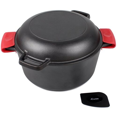 Cast Iron Dutch Oven with Skillet Lid - 10.23” (26 cm) Diameter, 4.8 L