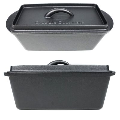 Cast Iron Bread Pan with Lid – Oven Safe Form for Baking and Cooking - Loaf Pan