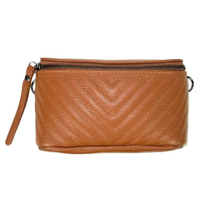 Borsa a tracolla-marsupio da donna in pelle italiana. Promozione autunnale