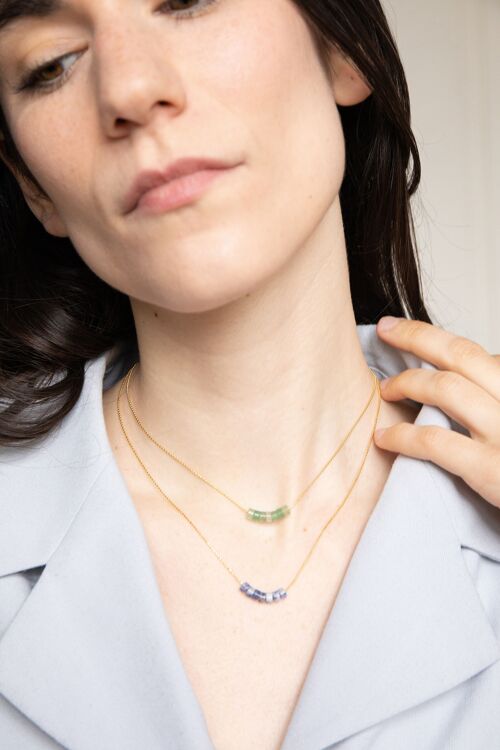 gemstone slices short necklace