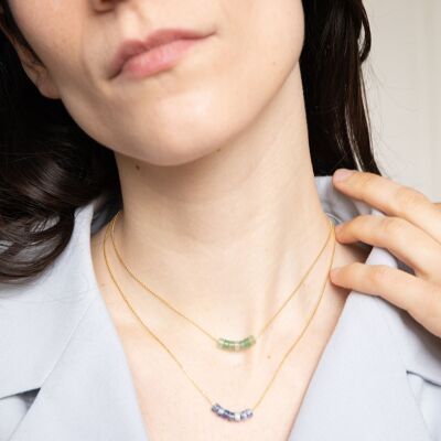 gemstone slices short necklace