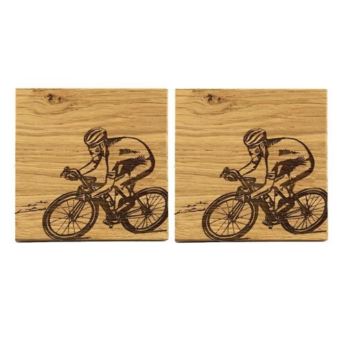 2 Oak Coasters - Cycling