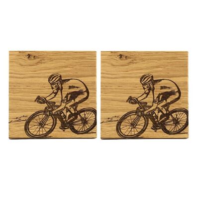 2 Sous-Verres en Chêne - Cyclisme