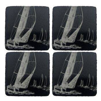 4 Sous-verres en Ardoise - Yachting 2