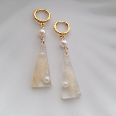 Pampas-Grass Resin Earrings