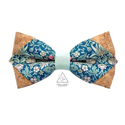 Pointed cork bow tie - Strawberry Jade