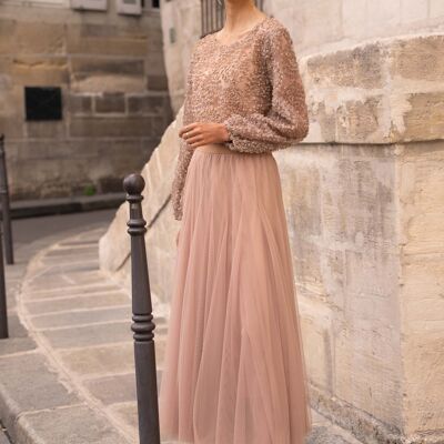 Gonna in tulle slim fit color ambra - CK08202