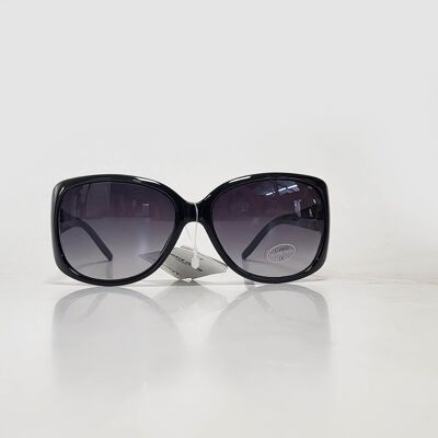 Black 'Brave Color' sunglasses with heart accent on legs
