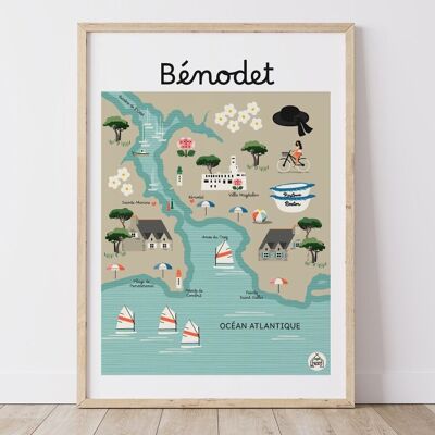 Poster BENODET - Mappa costiera