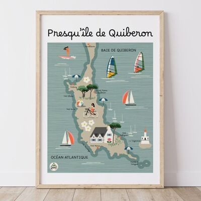 Poster della PENISOLA di QUIBERON - Mappa costiera