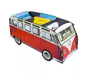 Réservez le bus VW T1 rouge | Bibliothèque en bois 1