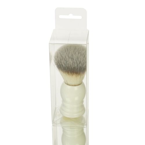 Rasierpinsel Synthetik-Haar, mit weißem Acrylgriff, Höhe: 9,5 cm