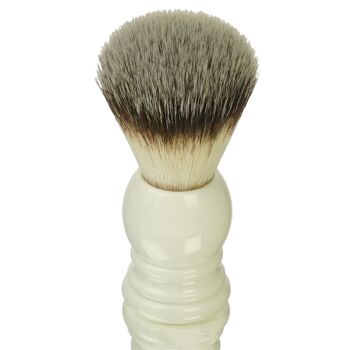 Blaireau poils synthétiques, avec manche en acrylique blanc, hauteur : 9,5 cm 3