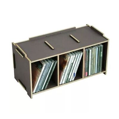 Media box CD - dark gray made of wood