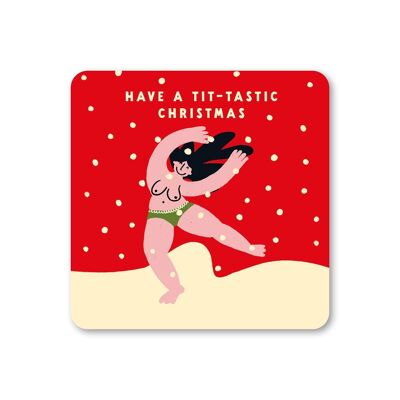 Tit-tastic Christmas Coaster pack of 6
