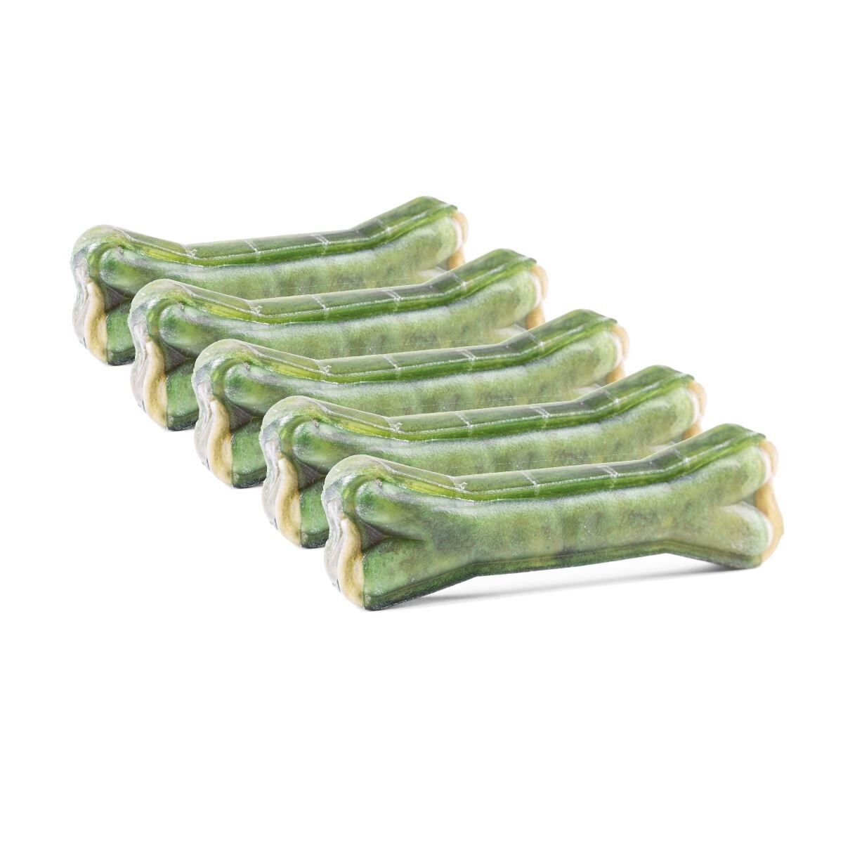 DOGBOSS 100% Natur Kauknochen Rinderhaut mit Dental Salbei, Hundeknochen, 5er Set in 12 cm (5x55g=275g), 17 cm (5x115g=575g) oder 22 cm (5x210g=1050g)