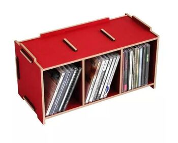 Boîte média CD - rouge foncé en bois 1
