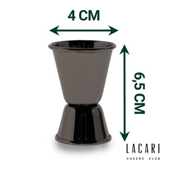 Mesure de bar : La tasse à mesurer pour cocktail en noir 2