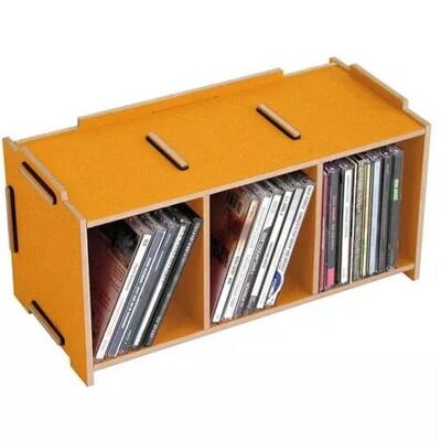 Mediabox CD - giallo dorato in legno