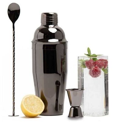 Ensemble shaker à cocktail 3 pièces : élégant et professionnel