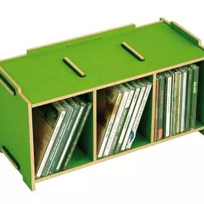 Media box CD - grass green made of wood
