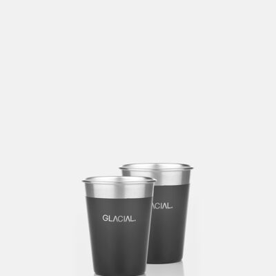 GLACIAL 2er-Pack matt svart koppuppsättning