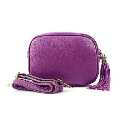 Leather shoulder bag Paris - Purple