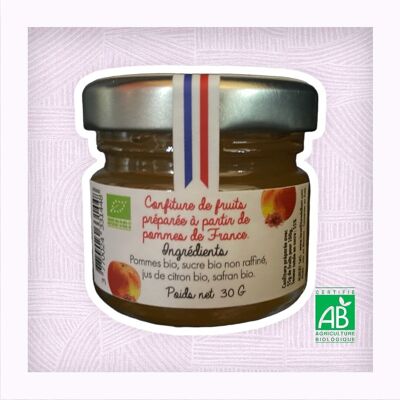 Mini vasetto di marmellata di mele allo zafferano bio 30gr