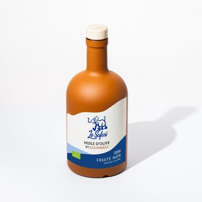 TERRACOTTA ORGANIC OLIVE OIL BOTTLE - WITH YOUR LOGO - 500 ML