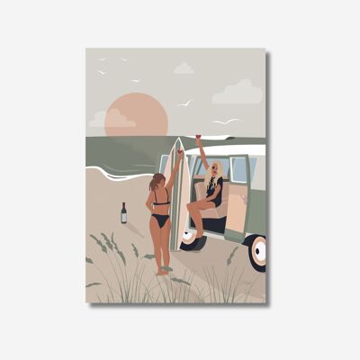 Beach aperitif poster - vanlife