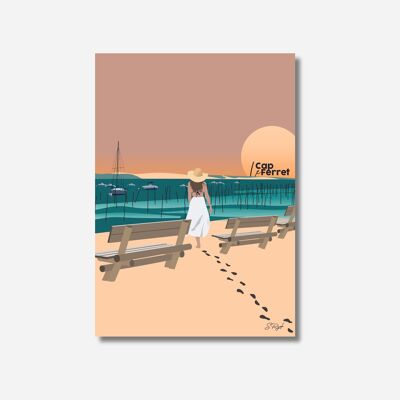 Plakat „Spaziergang zum Cap Ferret“ – Plakat Frankreich