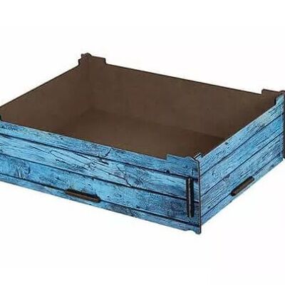Large storage box - turquoise wood