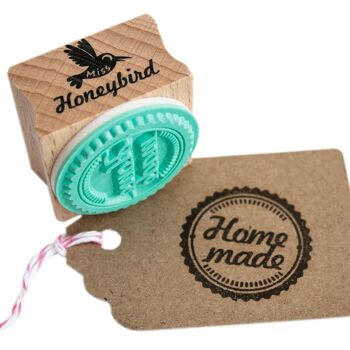 Tampon rond "Home Made" pour projets créatifs et cadeaux faits à la main 3